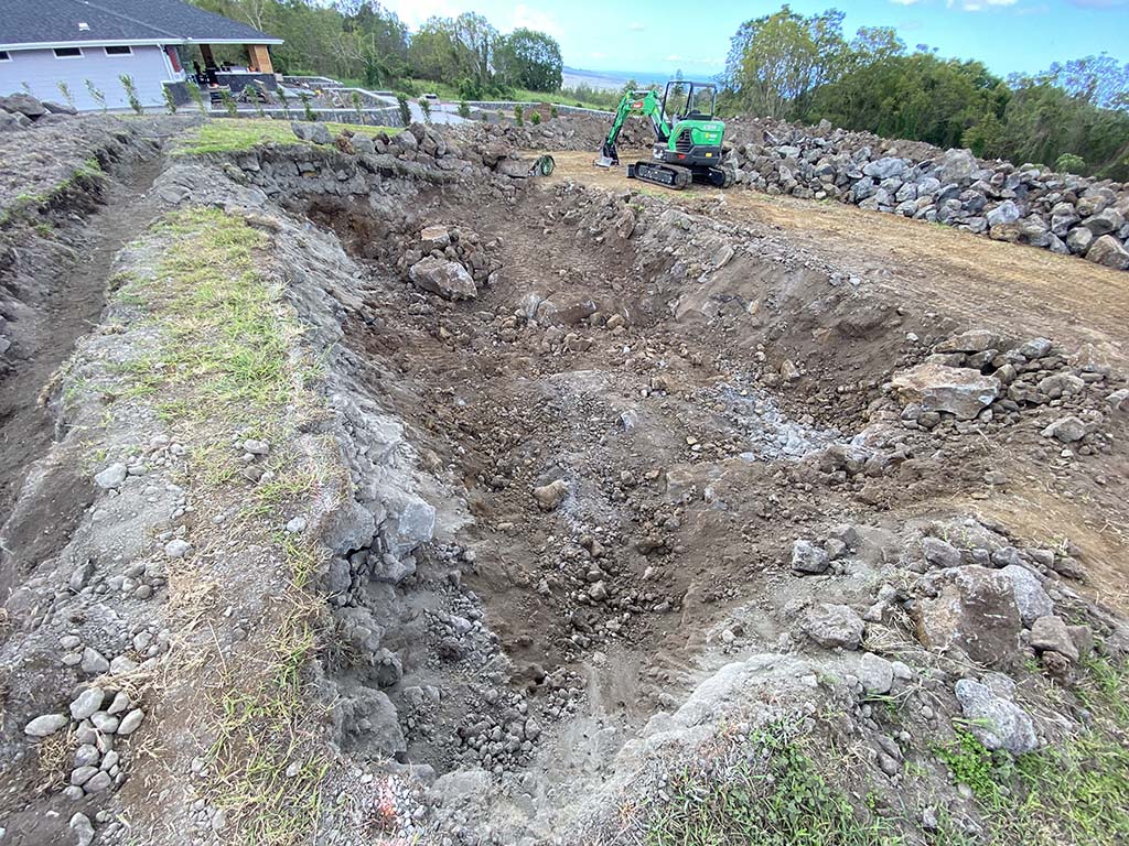 Big island landscapers provide excavation services near Kona. Pool excavation service in Hawaii.