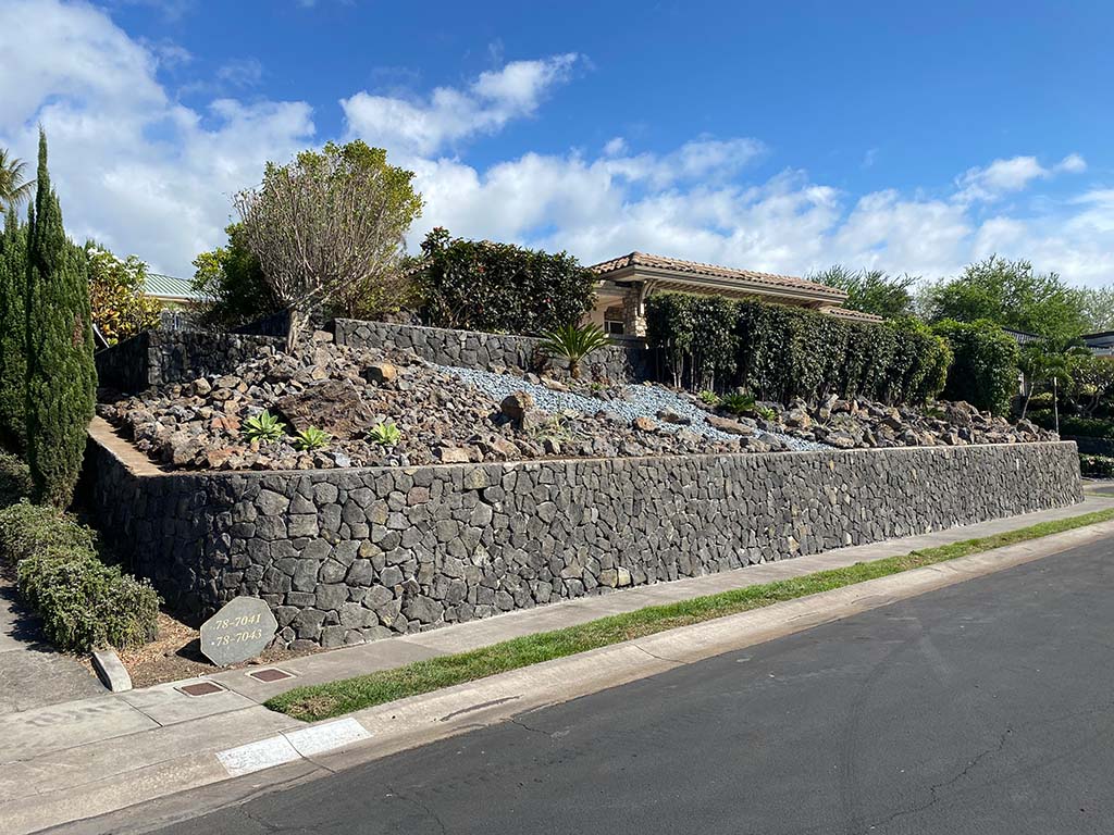 Kona landscape maintenance being performed by landscaping company, Hawaii.