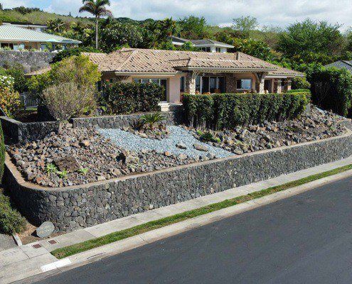Multi level big island landscape project completed by hawaii landscaping company, Kona.