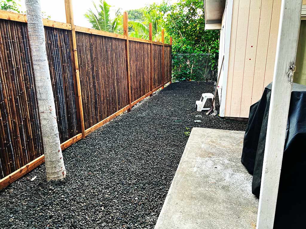 Newly installed outdoor fence, big island, Hawaii.