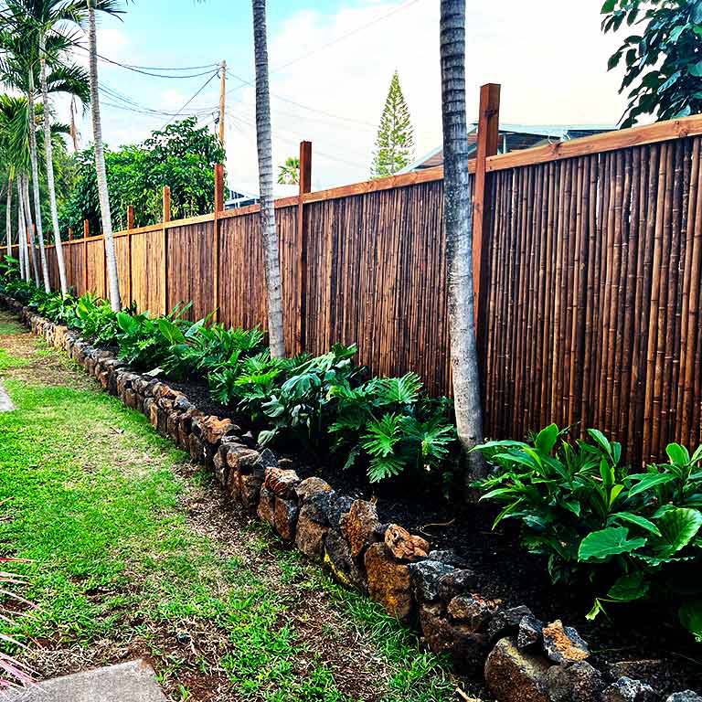 Kailua-Kona fence builders completed the installation of this bamboo fence on the big island.