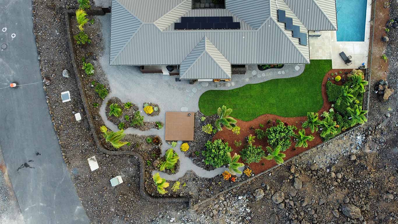 After image from above of Waikoloa backyard project.