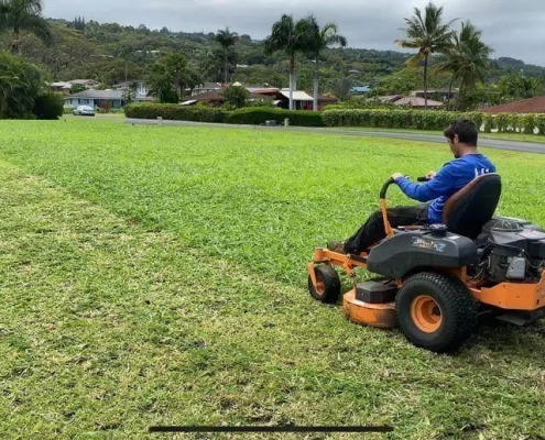 local Hawaii lawn mowing service and lawn maintenance for a yard in the Kailua-Kona area. Best Hawaii landscape services