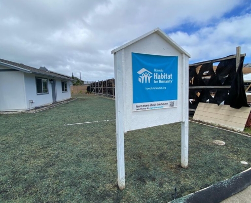 Hawaii Habitat for Humanity project included reseeding the lawn.